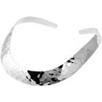Heavy Hammered Finish Silver Torque Collar