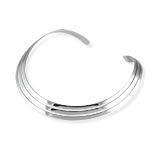 Triple Row Silver Torque Collar