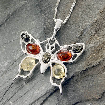 Amber Heart Pendant