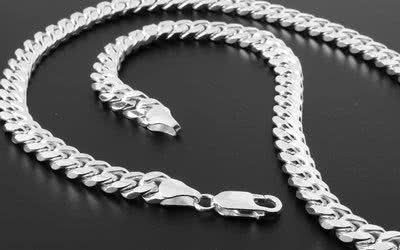 Mens Jewellery Necklaces Completedworks H21 Platinum Plated Sterling Silver Necklace for Men 
