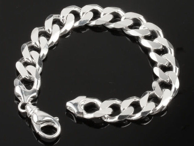 Solid Silver Chain Bracelet Mens Heavy Duty Sterling Silver Bracelet Solid Sterling Silver Bracelet 10mm Silver Bracelet 