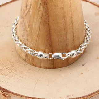 925 Sterling Silver Braided Curb Bracelet