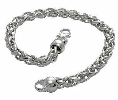 Fluidly Smooth Silver Braided Curb Bracelet - Weights from 23 to 30 grams