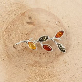 Colourful Amber Womens Brooch