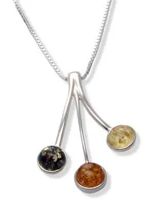 Triple Spray Multi Colour Amber Pendant