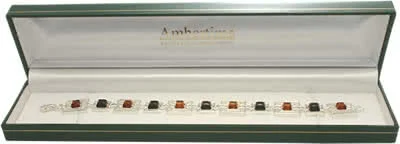 Mackintosh Silver Amber Bracelet - 7.5 inches (44cm) in length