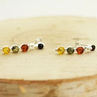 Multicoloured Baltic Amber Earrings