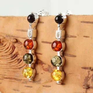 Multicoloured Baltic Amber Earrings