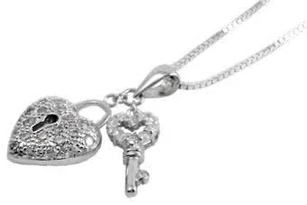 Heart and Key Charm Pendant