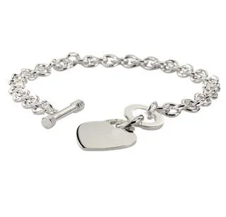 Ladies Solid Sterling Silver T-Bar Bracelet