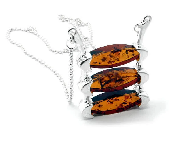 Each piece of highly polished marquise cut Baltic Amber measures 25mm x 8mm x 5mm
