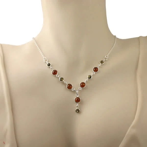 Green and Honey Amber Necklace