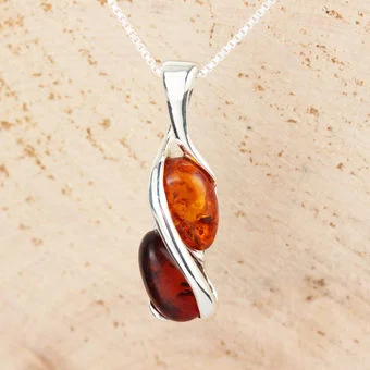 Honey and Cognac Pearcut Amber Pendant Honey and Cognac Pearcut Amber Pendant