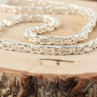 Sterling Silver Byzantine Unisex Chain