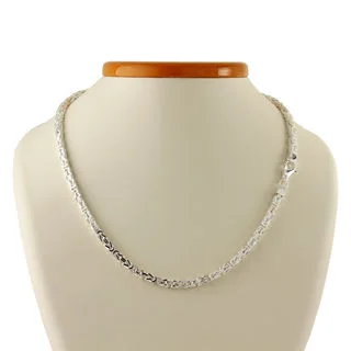 Unisex Solid Sterling Silver Byzantine Chain