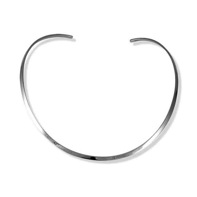 Solid Silver Torc Collar -Easy to wear -  2.26mm - 10 grams 
