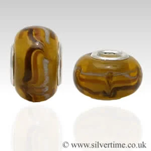 Golden Glass Charm Bead