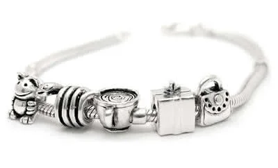 Silver Strawberry Charm Bead - Compatible with Pandora etc