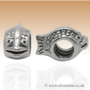 Silver Fish Charm Bead