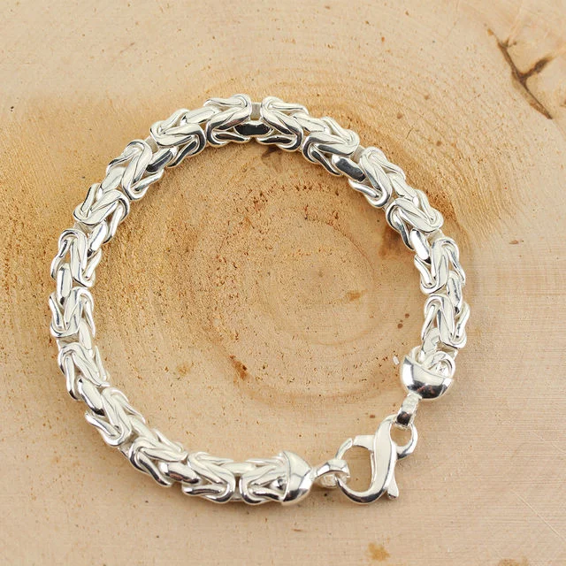 Oval Men's Sterling Silver Bracelet