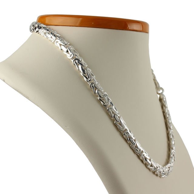 Men's Heavy Silver Byzantine Chain Necklace - 9mm Wide ...