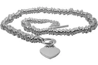 Sterling Silver Sweetie Charm Necklace with Heart Charm