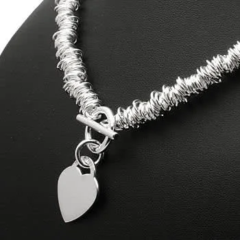 Sweetie Charm Necklace with Heart Charm - Engraving on both sides of the heart