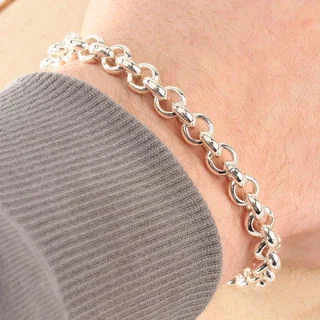 7.5mm Wide Solid Sterling Silver Belcher Bracelet