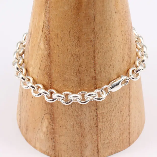 Solid 925 Sterling Silver Belcher Bracelet