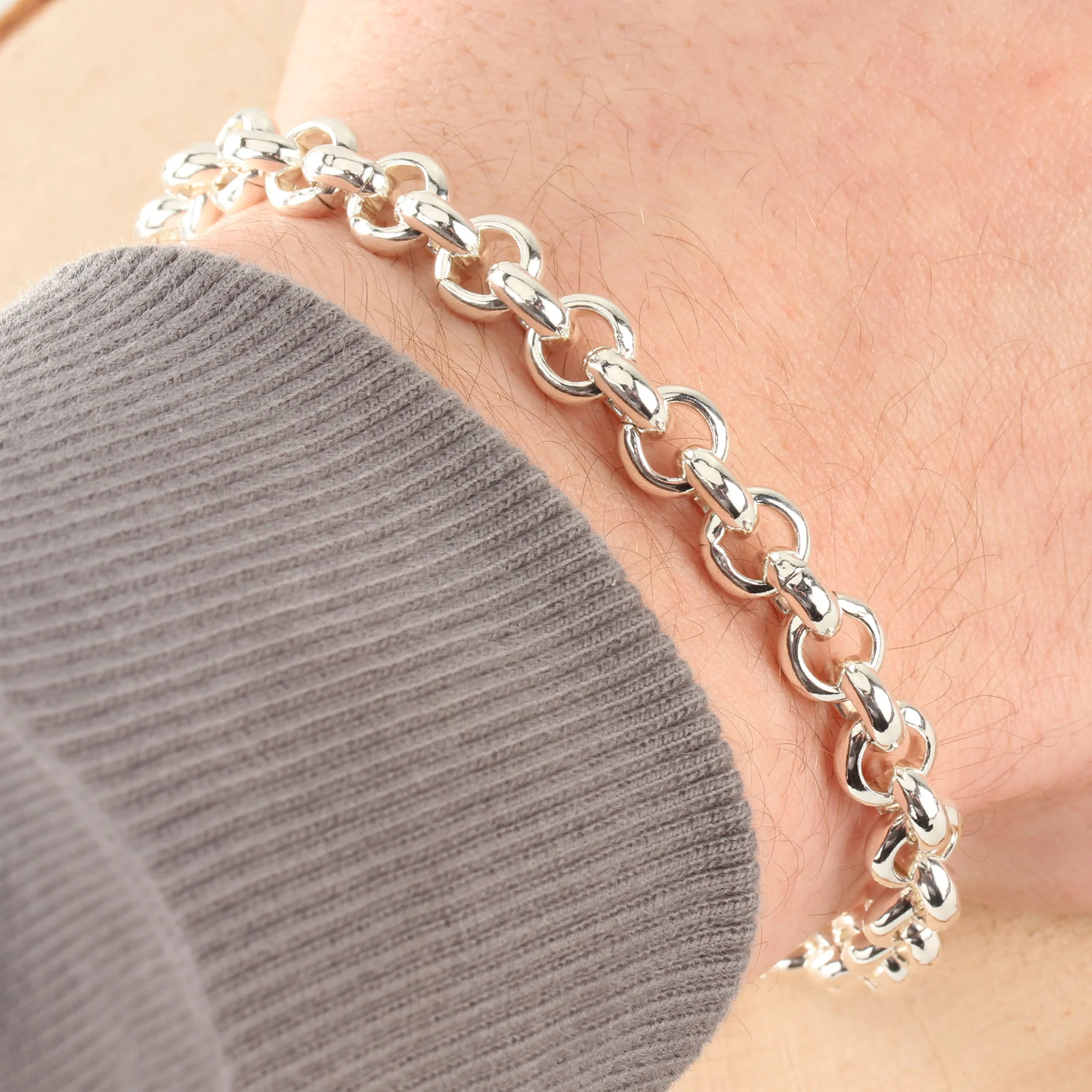 New Sterling Silver Iced Out Belcher Bracelet | Silver Belcher Bracelets |  Heavy Silver Belcher Bracelets