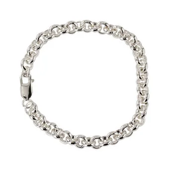 Sterling Silver Belcher Bracelet - 7.5mm Diameter Links