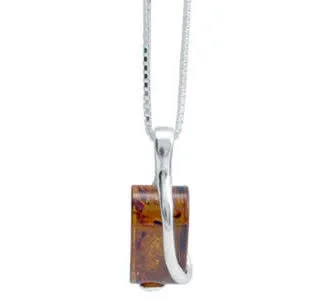 Honey Amber Wrapover Pendant - Pendant length 32mm