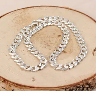 Heavy Solid 925 Sterling Silver Curb Chain Necklace