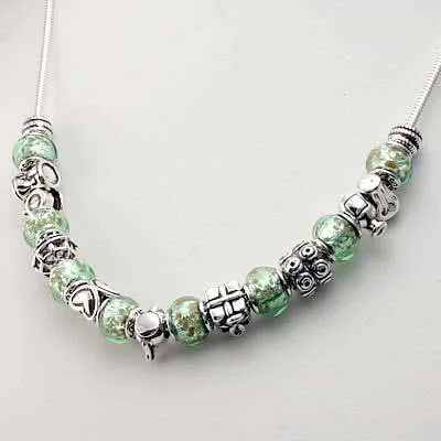 White Pandora Style Bead Necklace - Indulgence Jewellery - Elegant Exras