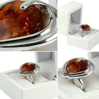 Sterling Silver Honey Amber Ring