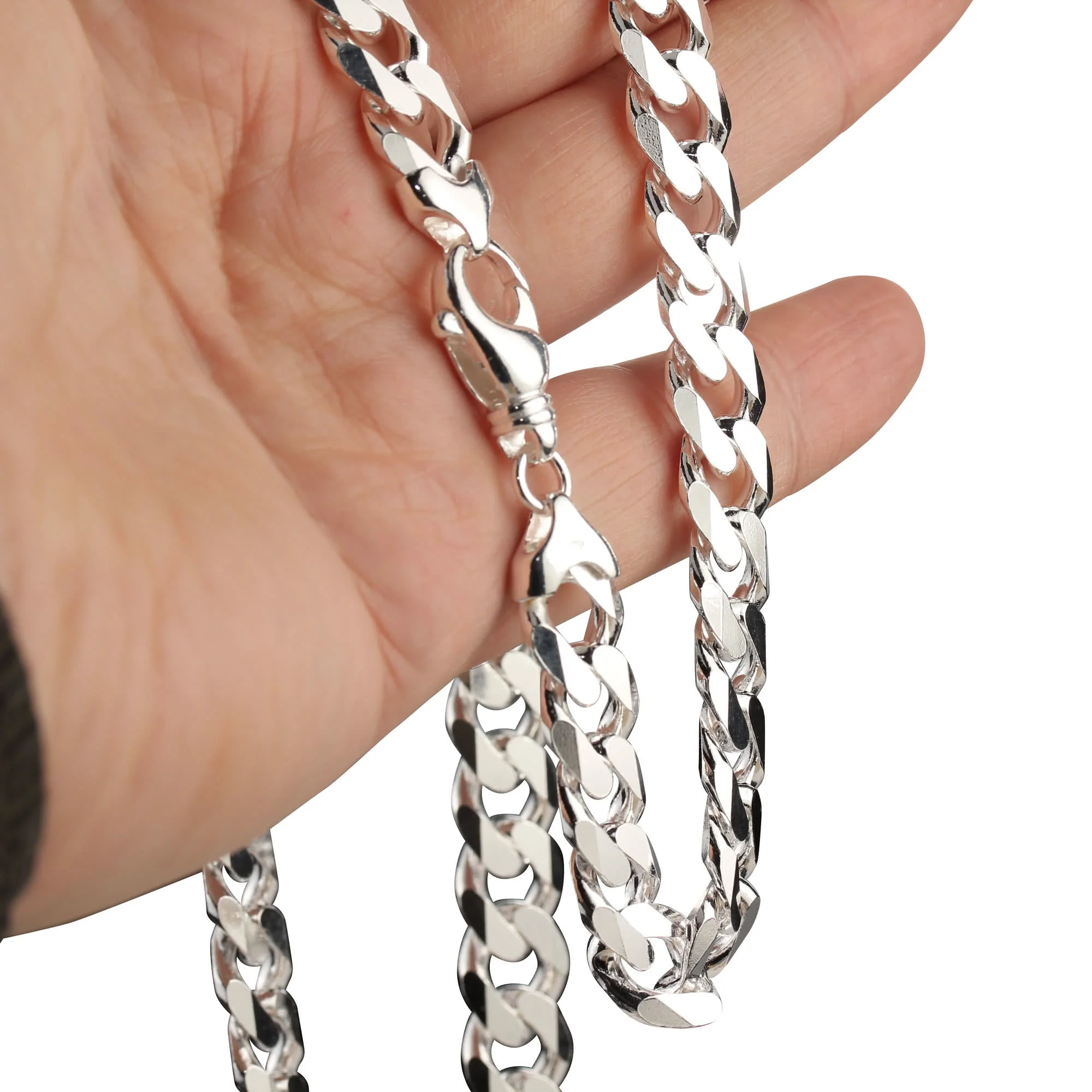 Stainless Steel Curb Chain for Men, 20, 24, 30 Inches, 5 mm Wide 24 Curb Chain / Silver