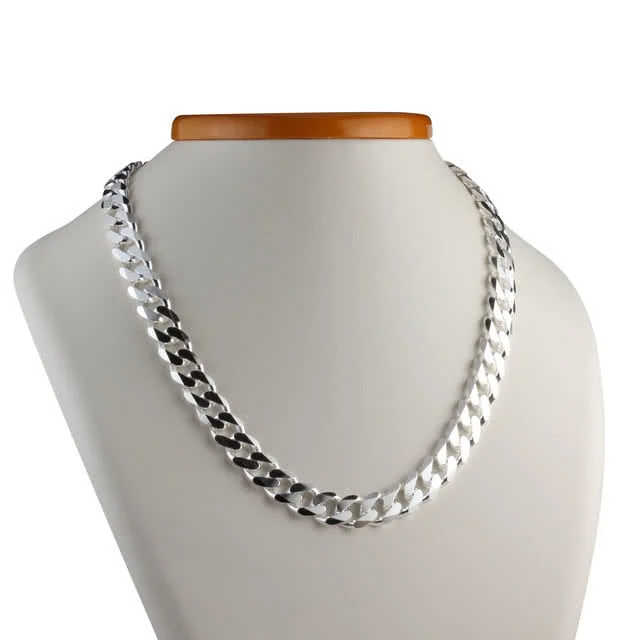Solid Sterling Silver Hallmarked Men's Curb Chain