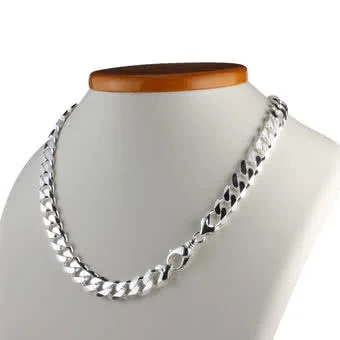 Heavy Sterling Silver Curb Chain 11.3mm Width