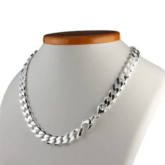 Mens Silver Chains And Necklaces Heavy And Medium Weights Long Lengths Available
