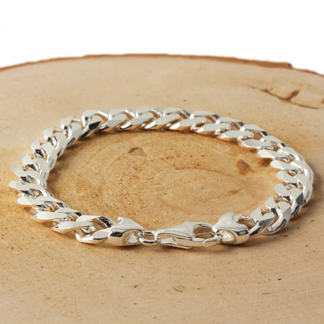 Mens Sterling Silver Curb Bracelet