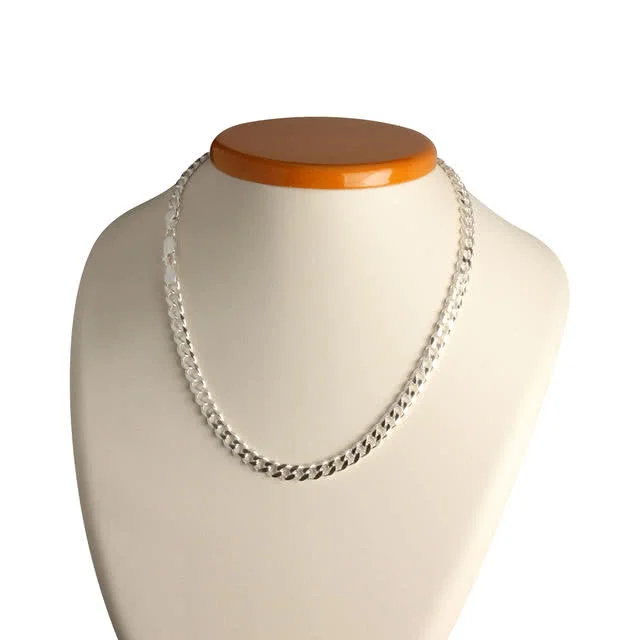 Diamond Cut Sterling Silver Curb Chain