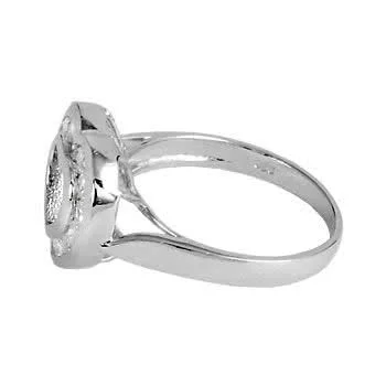 Channel Set Cubic Zirconia Heart Ring - Heart measures 16mm x 14mm