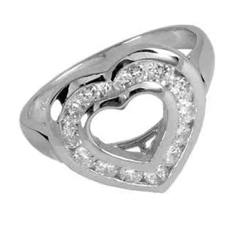 Channel Set Cubic Zirconia Heart Ring Channel Set Cubic Zirconia Heart Ring