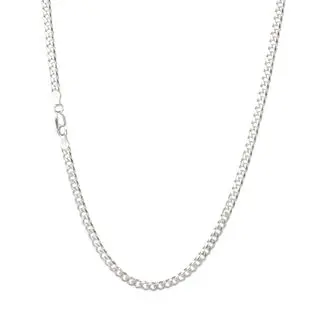 Solid 925 Sterling Silver Diamond Cut Curb Chain