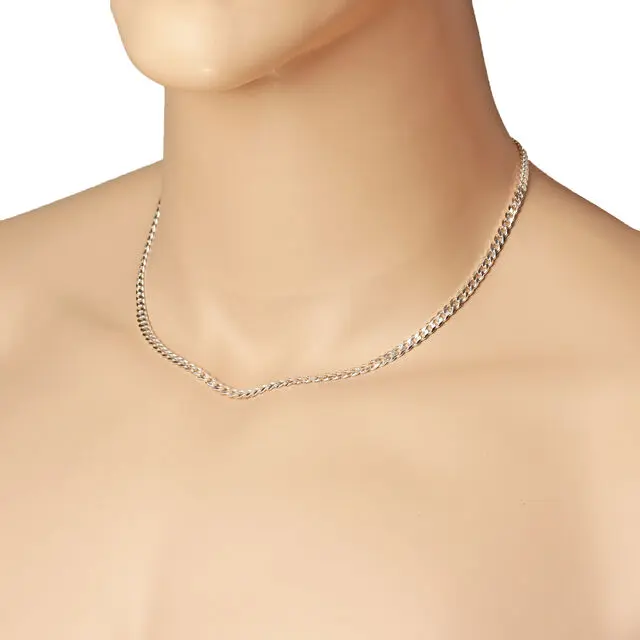 4.3mm Unisex Sterling Silver Curb Chain Necklace