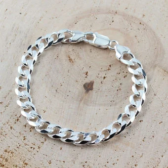 Sterling Silver Cuban Curb 5 oz Biker Mens Bracelet