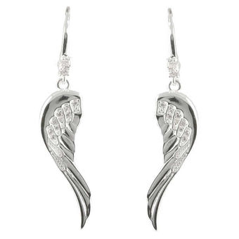 Wing Earrings Angel Wing Earrings Silver Wing Earrings Amethyst Earrings