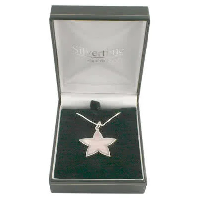 Pink Mother of Pearl Star Flower Pendant