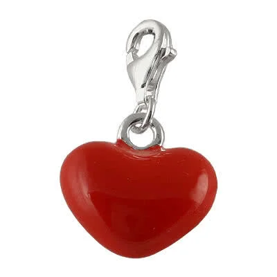 Red Enamel Heart Charm