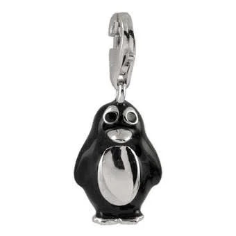 Penguin Silver Clip on Charm